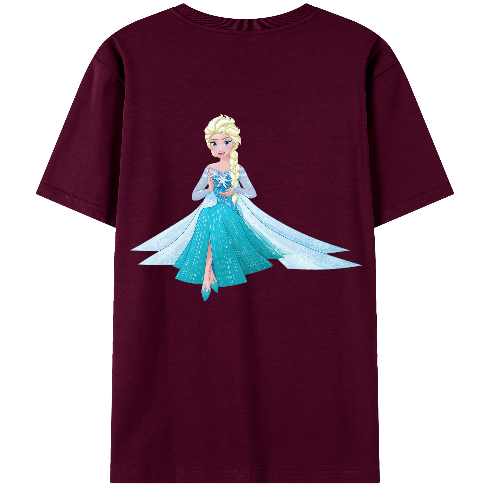 （画像用） アナと雪の女王 アンナ エルサ Frozen Anna Elsa レディース半袖Tシャツ(バックプリント)